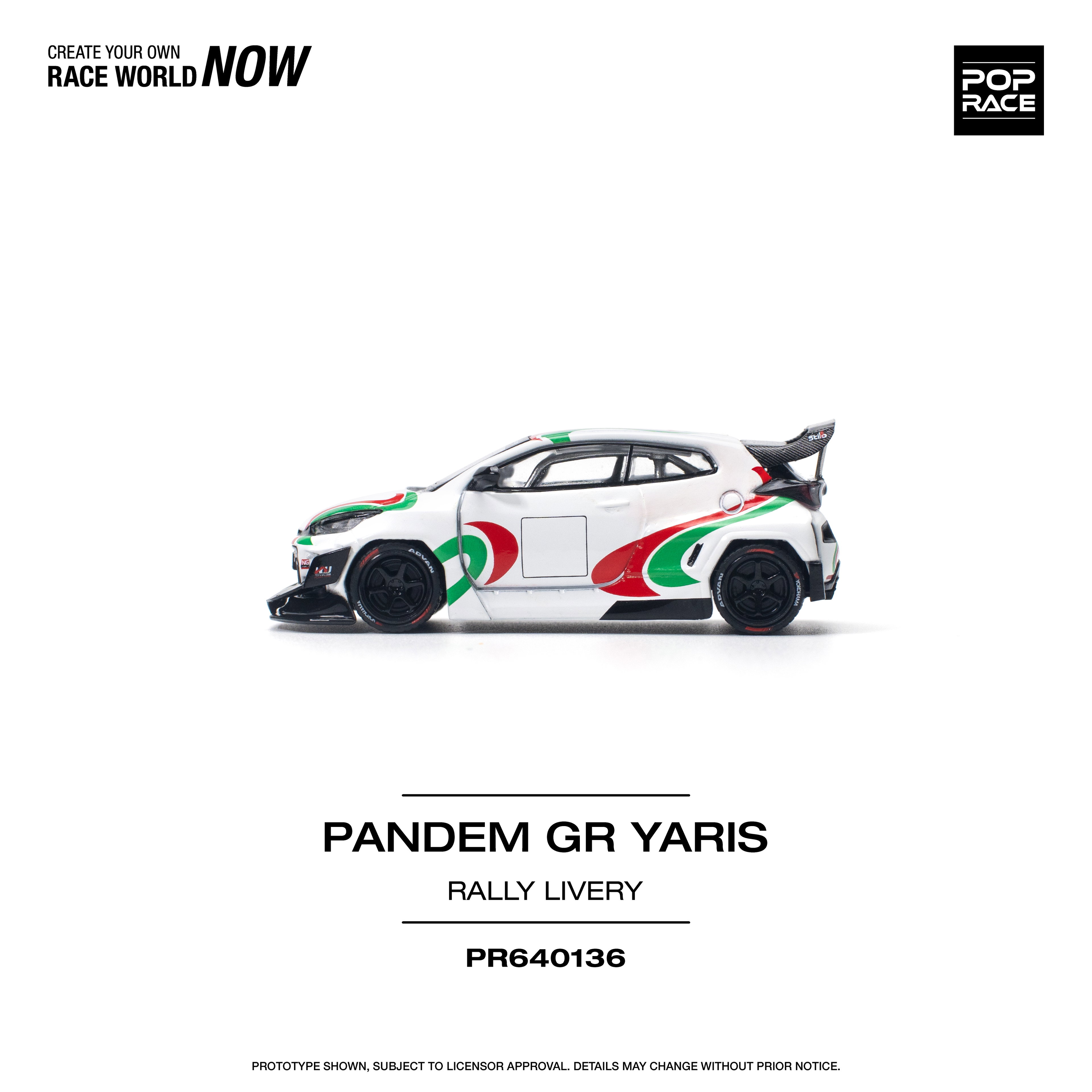 POP RACE MODEL 1/64 GR YARIS PANDEM - RALLY LIVERY_1