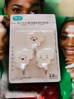 Crochets muraux adhésifs décoratifs – Lot de 3 pièces ARTICLE N°: BCB_0017