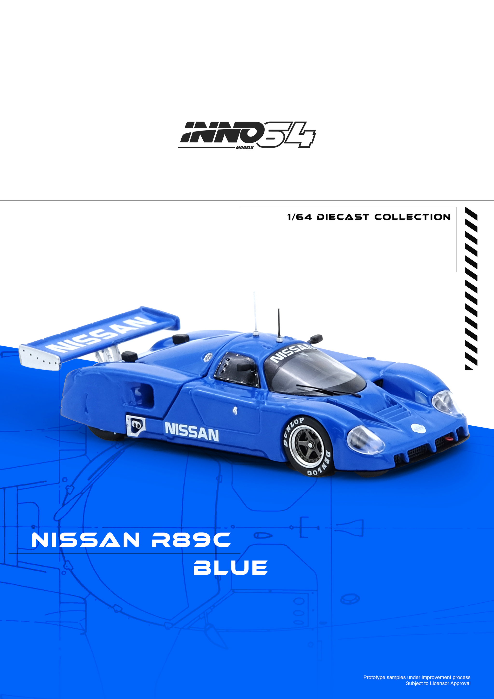 INNO MODEL 1/64 NISSAN R89C - BLUE_1