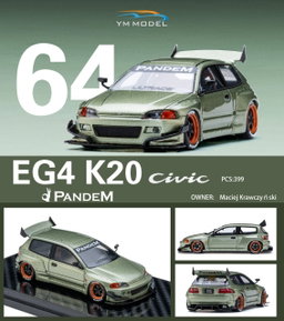 YM MODEL 1/64 HONDA CIVIC EG4 K20 PANDEM (RESIN)