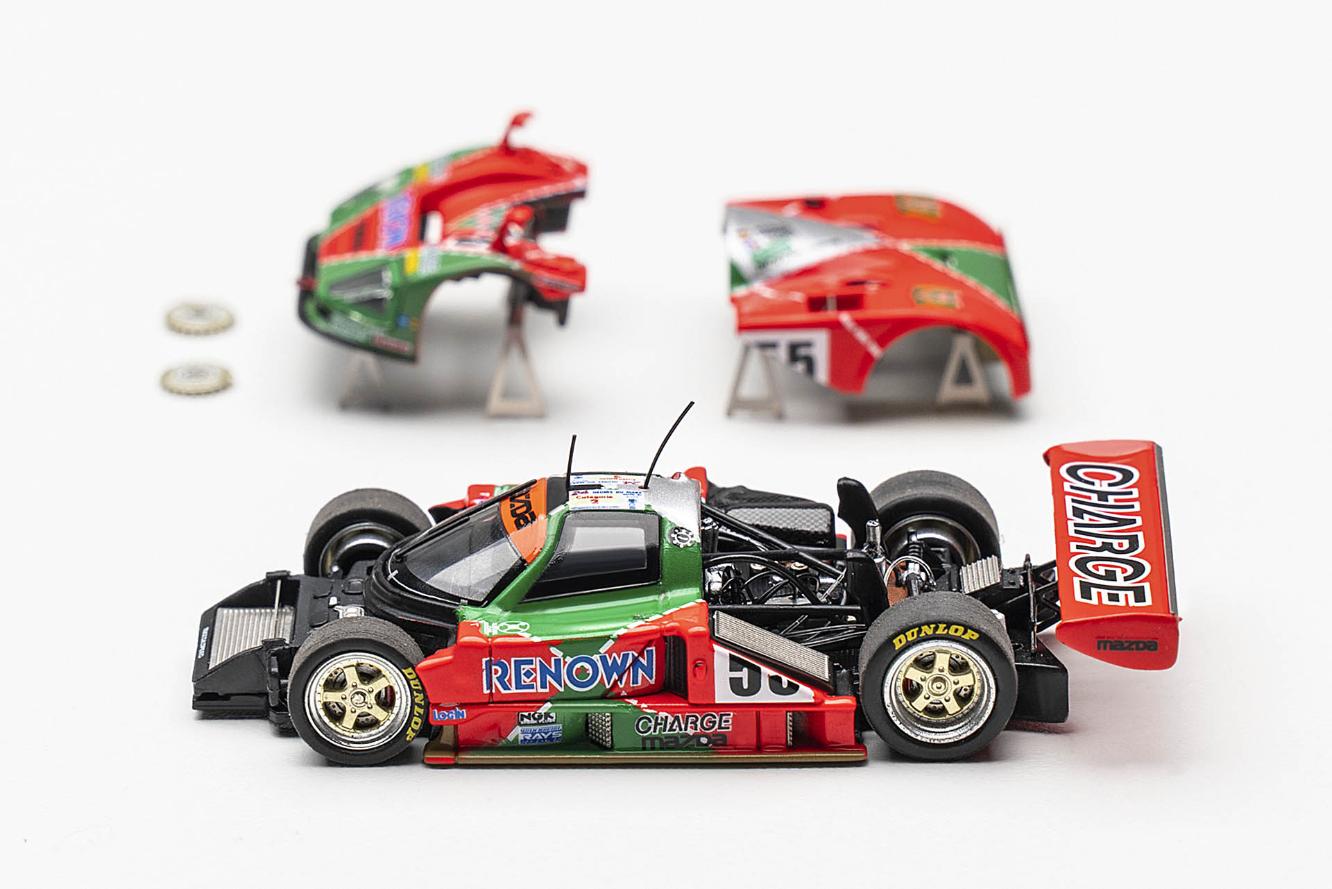 MOTOR HELIX MODEL 1/64 MAZDA 787B RENOWN #55 CHAMPION CAR_6