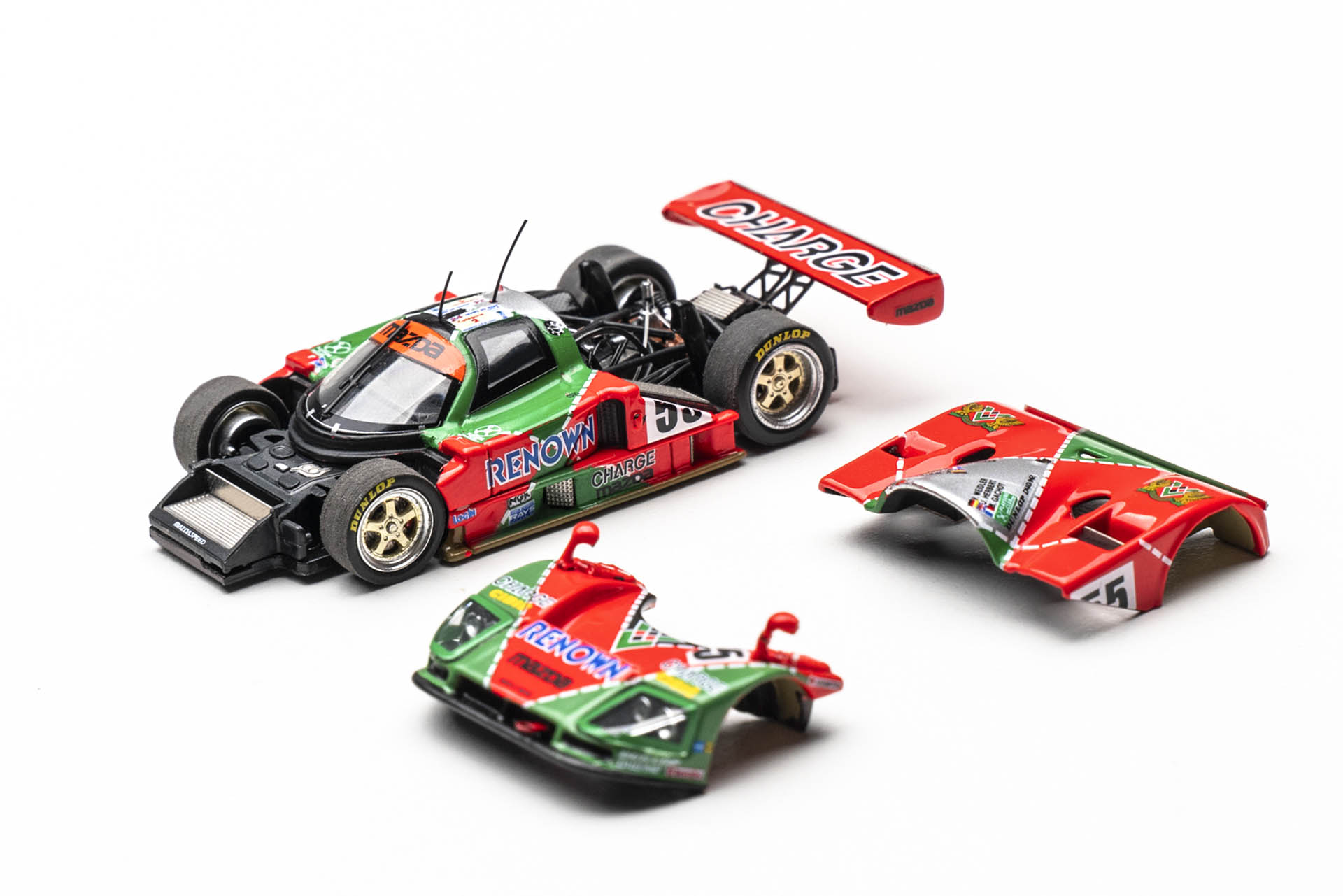 MOTOR HELIX MODEL 1/64 MAZDA 787B RENOWN #55 CHAMPION CAR_7