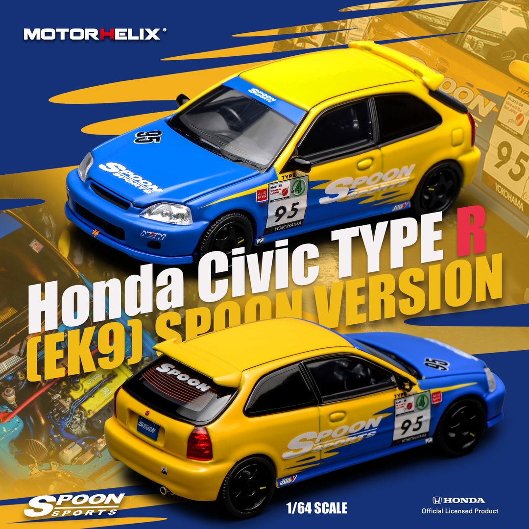 MOTOR HELIX MODEL 1/64 HONDA CIVIC TYPE-R (EK9) - CUSTOMIZED VERSION SPOON