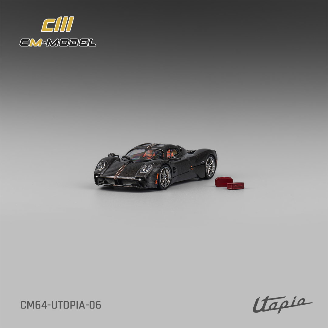 CM MODEL 1/64 PAGANI UTOPIA - FULL CARBON WITH RED LINE_1