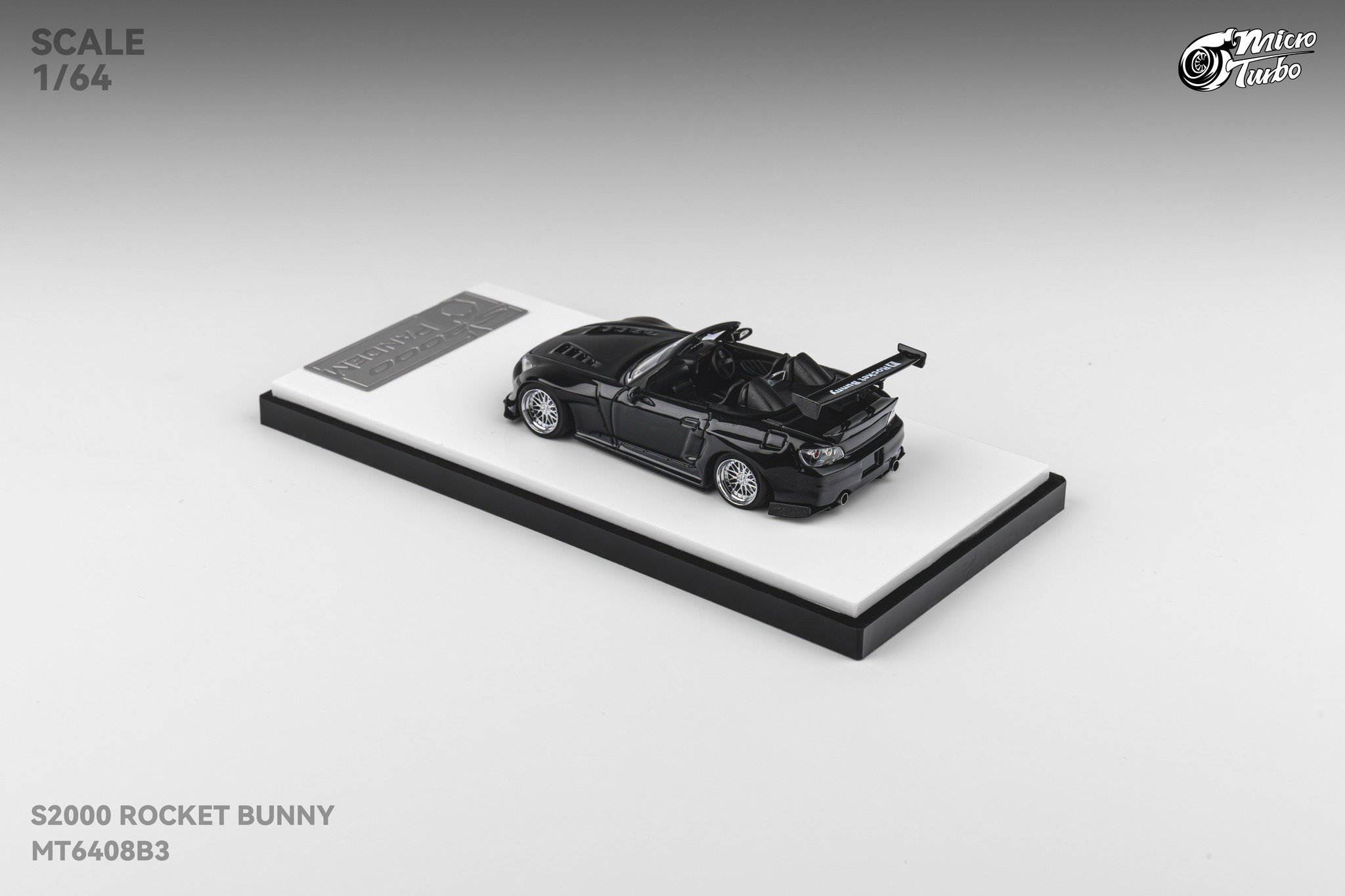 MICRO TURBO MODEL 1/64 HONDA S2000 ROCKET BUNNY - METALLIC BLACK_2