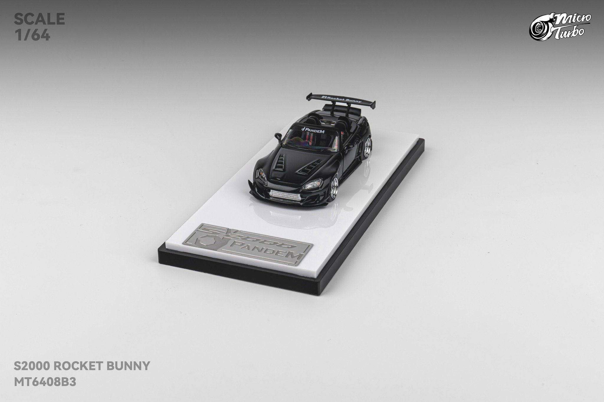 MICRO TURBO MODEL 1/64 HONDA S2000 ROCKET BUNNY - METALLIC BLACK_3