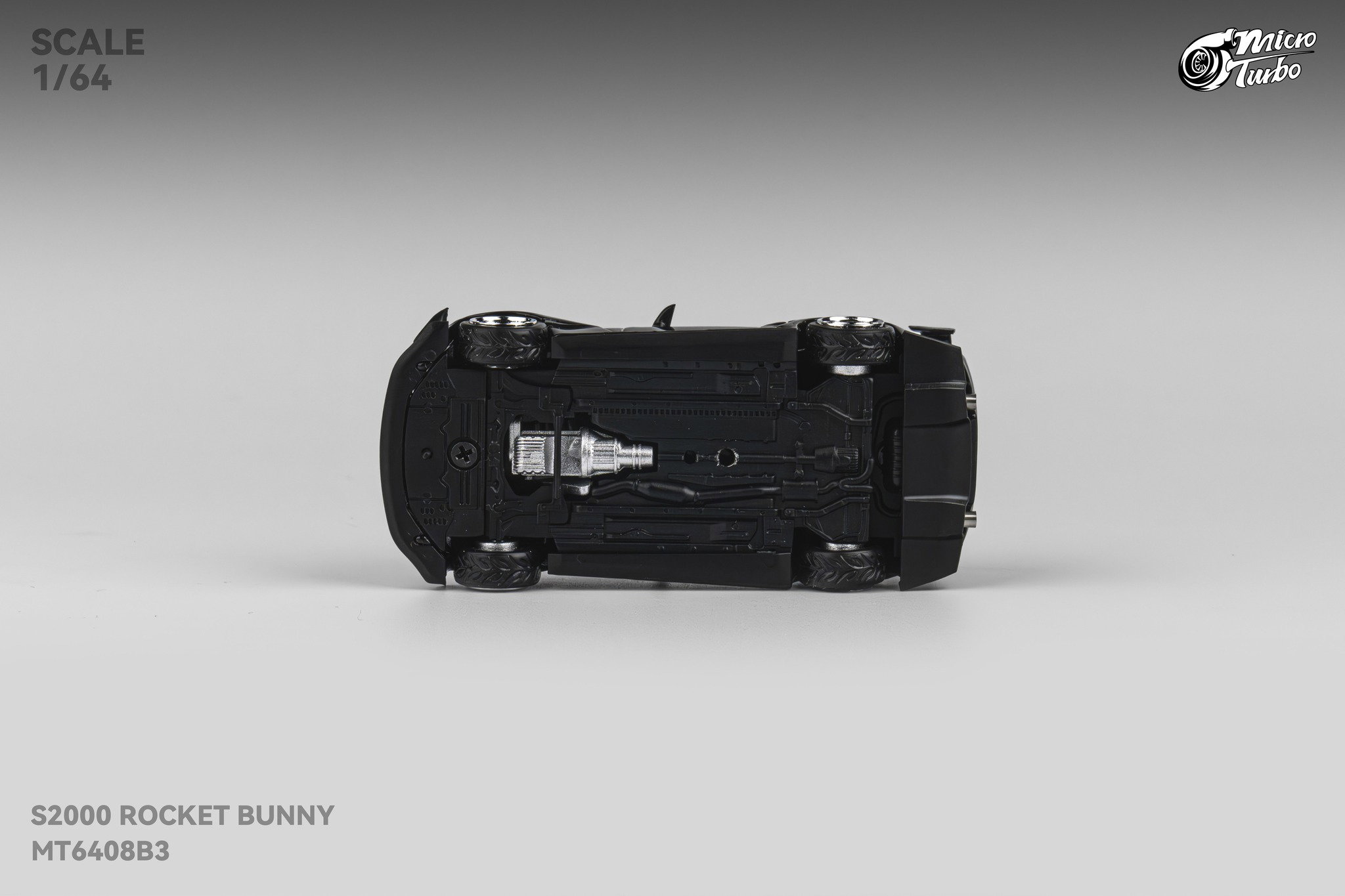 MICRO TURBO MODEL 1/64 HONDA S2000 ROCKET BUNNY - METALLIC BLACK_10