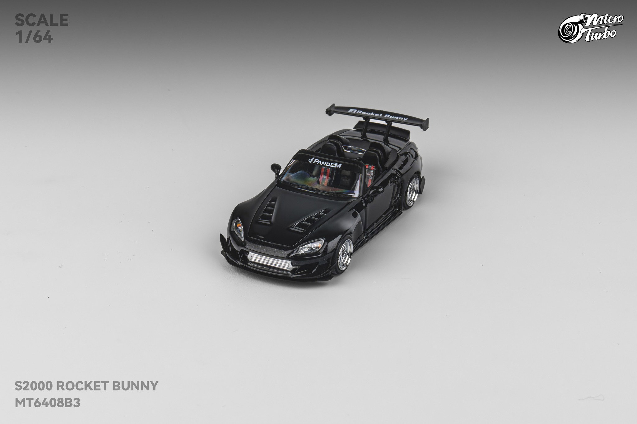 MICRO TURBO MODEL 1/64 HONDA S2000 ROCKET BUNNY - METALLIC BLACK_6