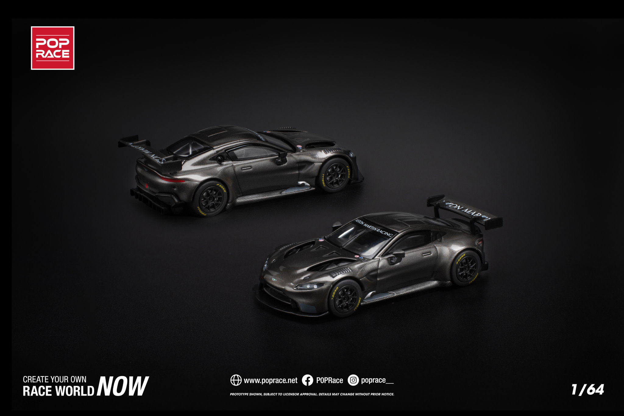POP RACE MODEL 1/64 ASTON MARTIN VANTAGE GT3 - CARBON EDITION_0