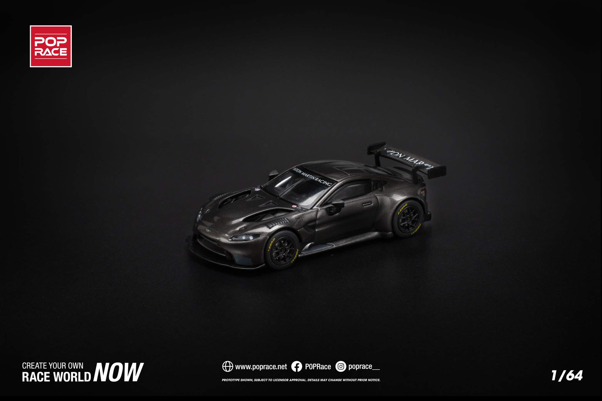 POP RACE MODEL 1/64 ASTON MARTIN VANTAGE GT3 - CARBON EDITION_1