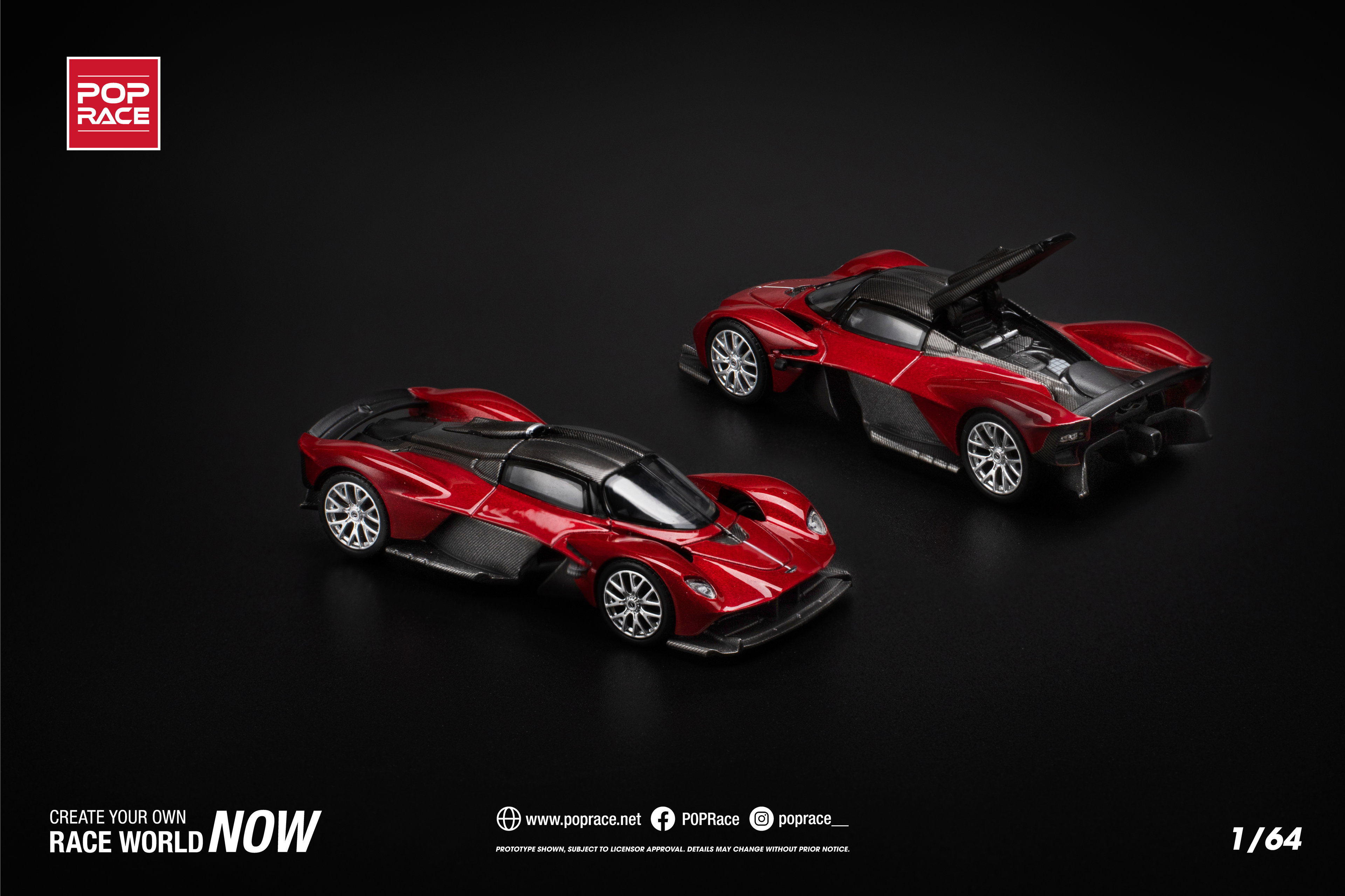 POP RACE MODEL 1/64 ASTON MARTIN VALKYRIE - SUPERNOVA RED