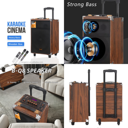 8" PORTABLE STEREO KARAOKE SPEAKER 6000W B-Q8