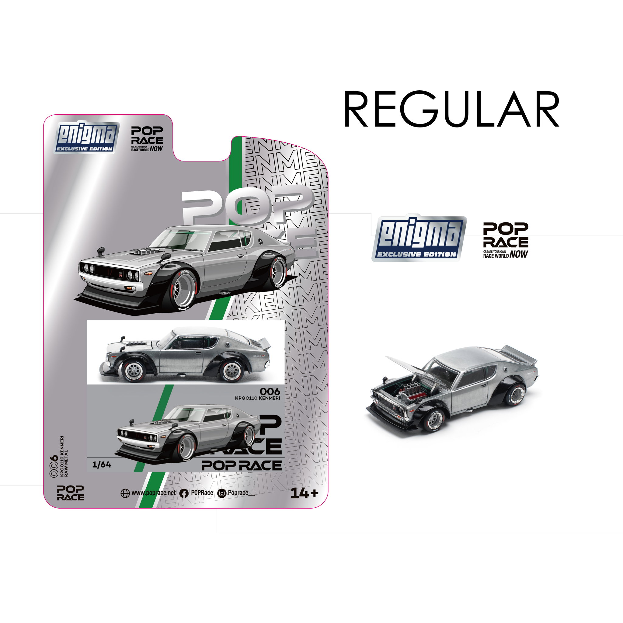 POP RACE MODEL 1/64 KENMERI KPGC110 - RAW COLOUR_0