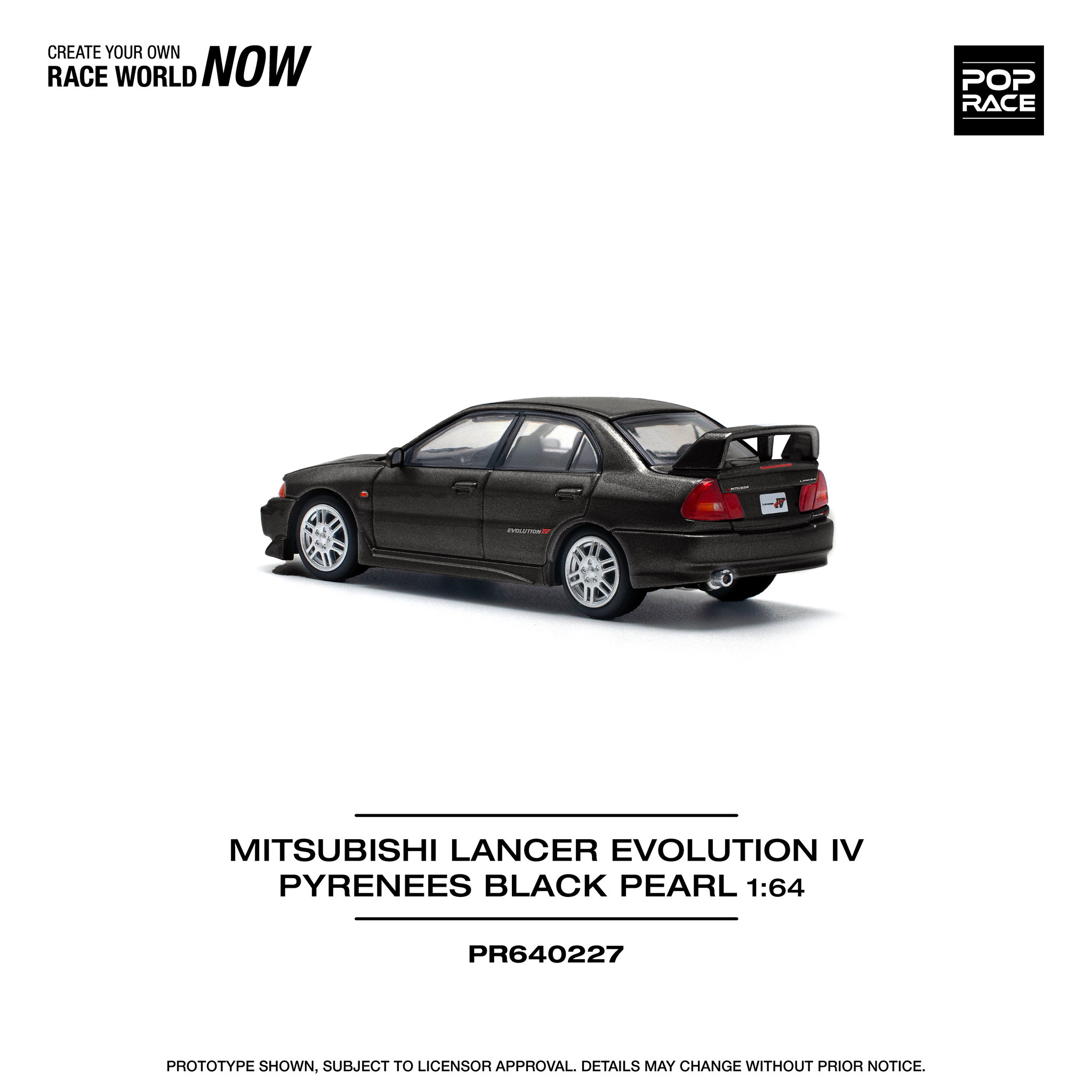 POP RACE MODEL 1/64 MITSUBISHI LANCER EVO 4 - PEARL BLACK_4