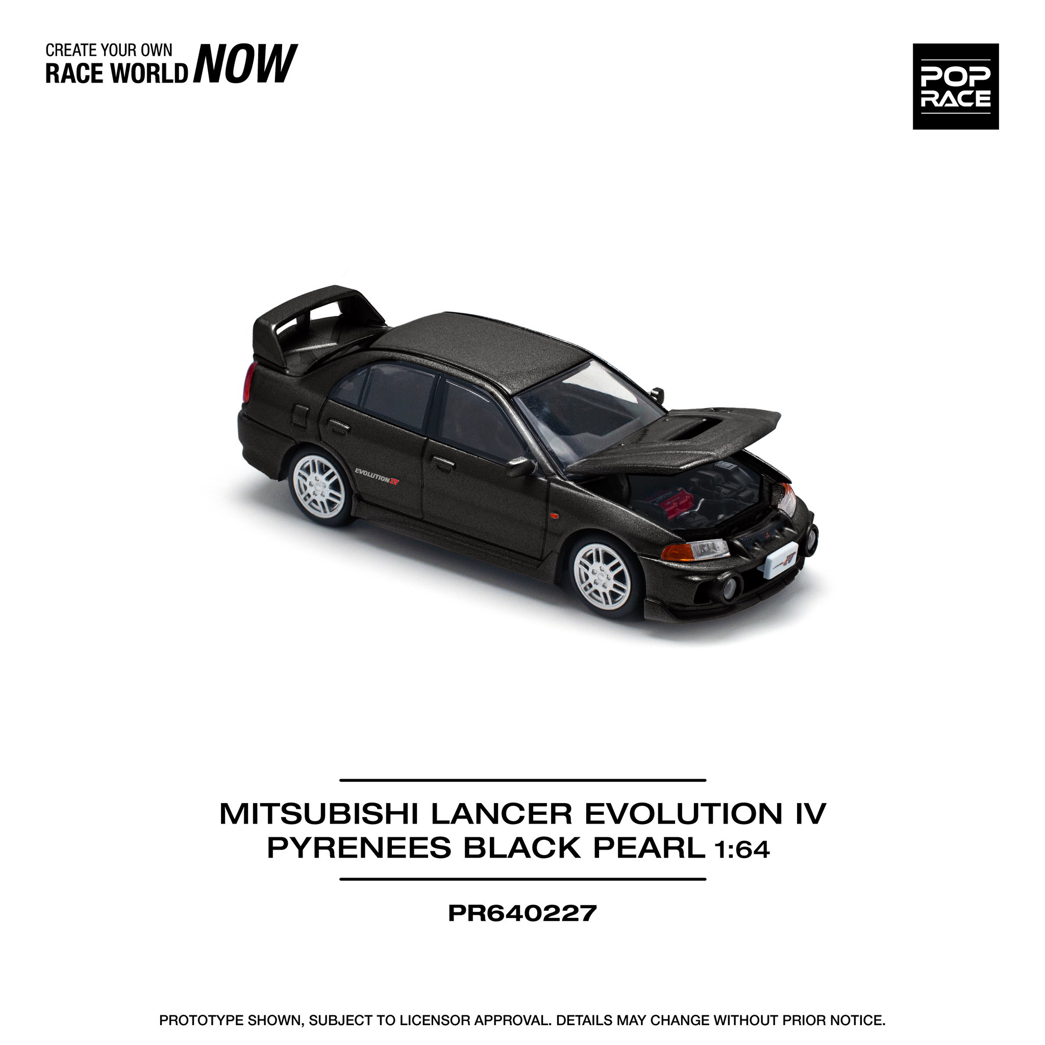 POP RACE MODEL 1/64 MITSUBISHI LANCER EVO 4 - PEARL BLACK_5