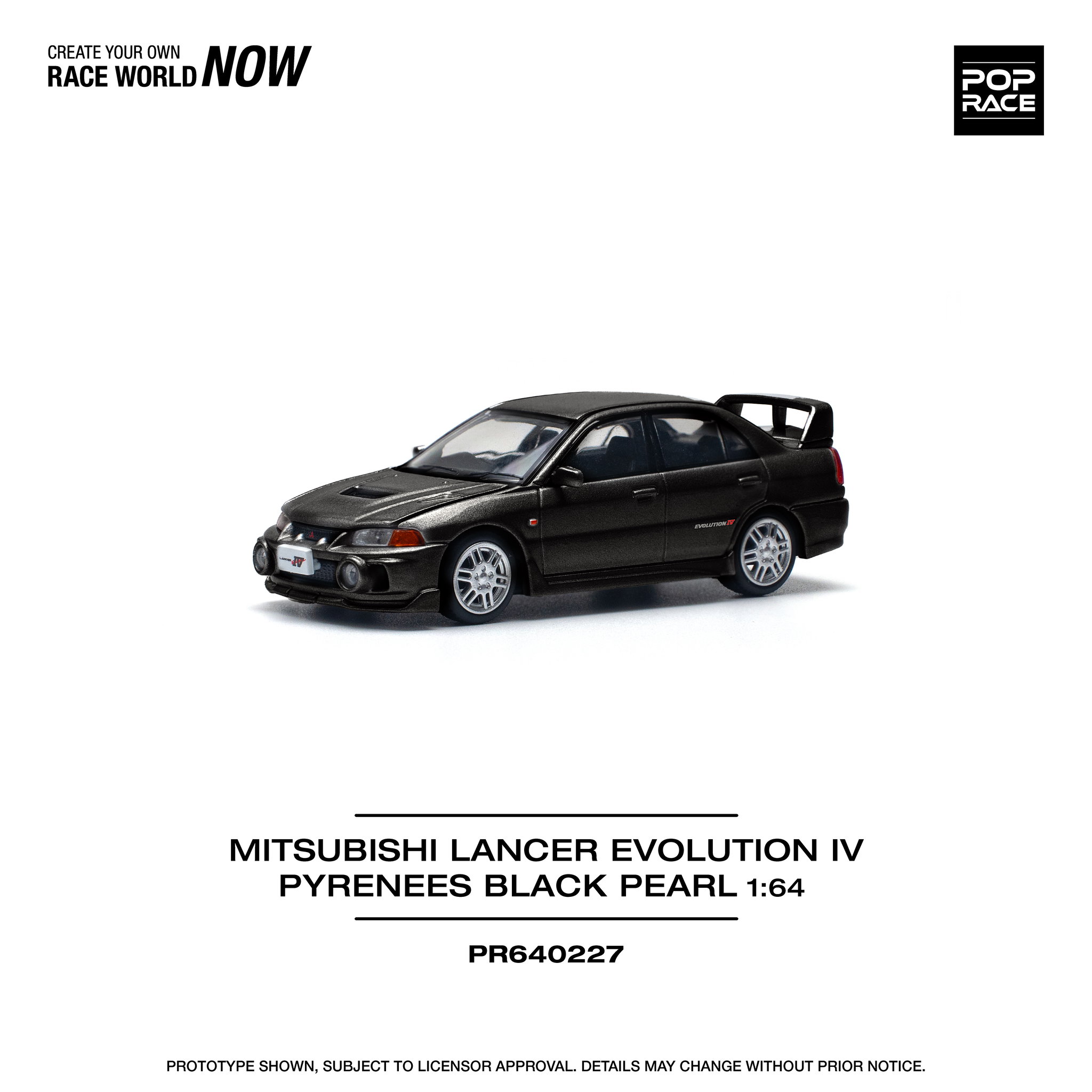POP RACE MODEL 1/64 MITSUBISHI LANCER EVO 4 - PEARL BLACK_2