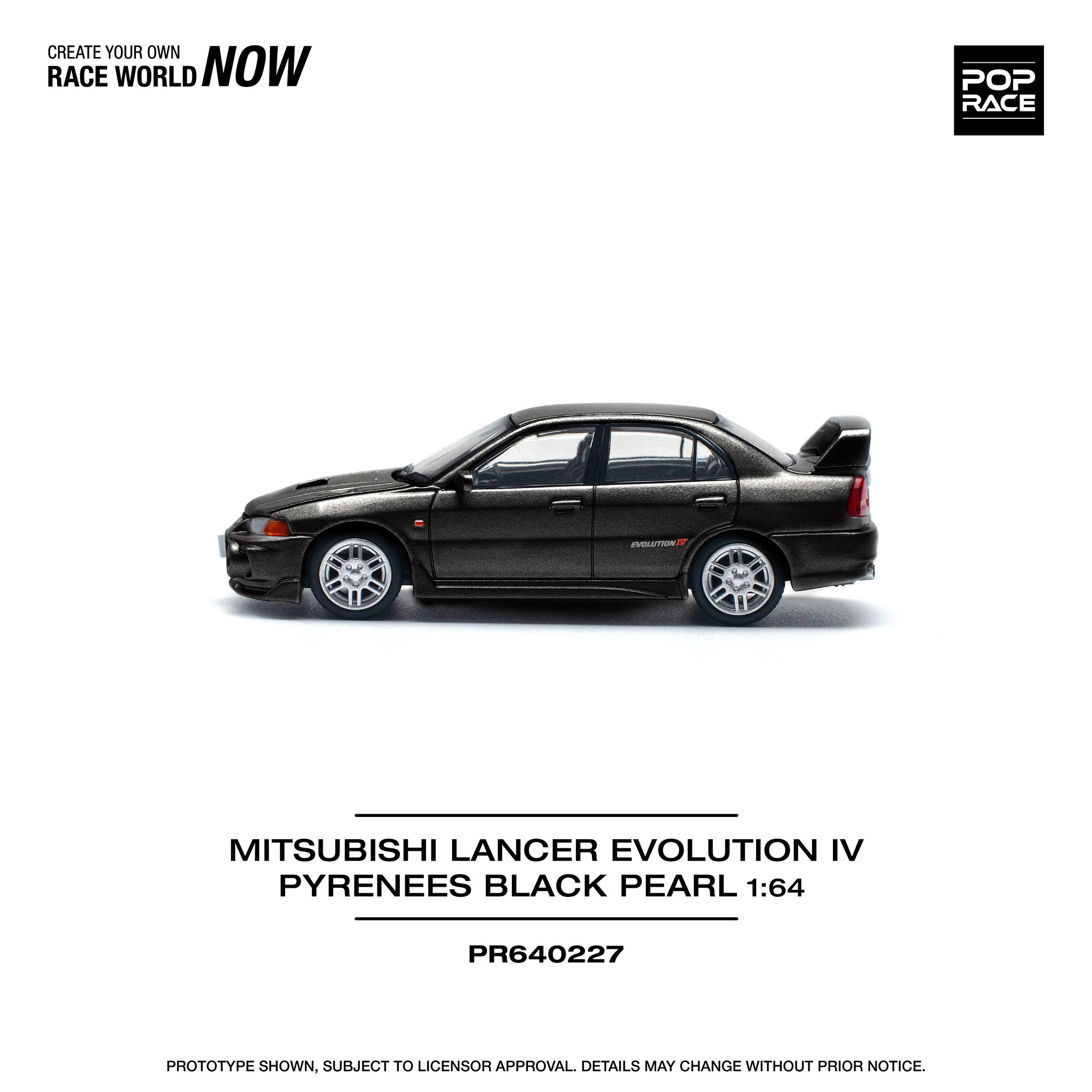 POP RACE MODEL 1/64 MITSUBISHI LANCER EVO 4 - PEARL BLACK_3