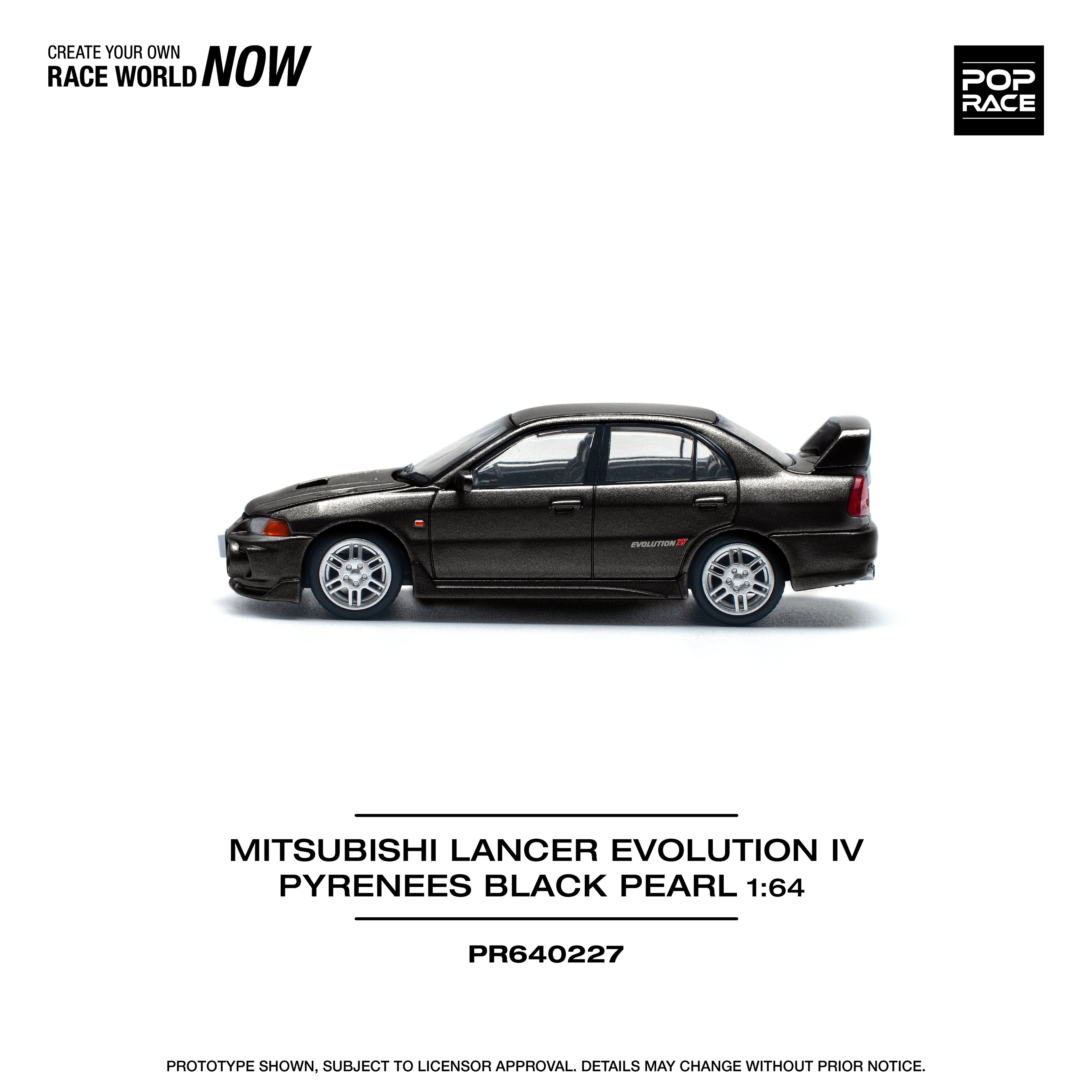 POP RACE MODEL 1/64 MITSUBISHI LANCER EVO 4 - PEARL BLACK_3