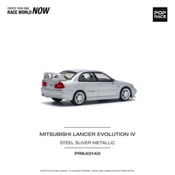 POP RACE MODEL 1/64 MITSUBISHI LANCER EVO 4 - STEEL SILVER
