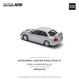 POP RACE MODEL 1/64 MITSUBISHI LANCER EVO 4 - STEEL SILVER