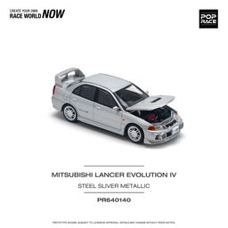 POP RACE MODEL 1/64 MITSUBISHI LANCER EVO 4 - STEEL SILVER