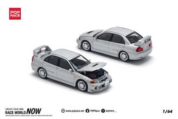 POP RACE MODEL 1/64 MITSUBISHI LANCER EVO 4 - STEEL SILVER