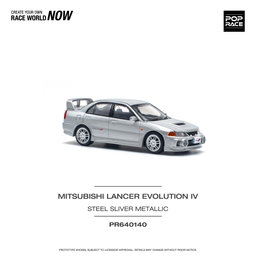 POP RACE MODEL 1/64 MITSUBISHI LANCER EVO 4 - STEEL SILVER