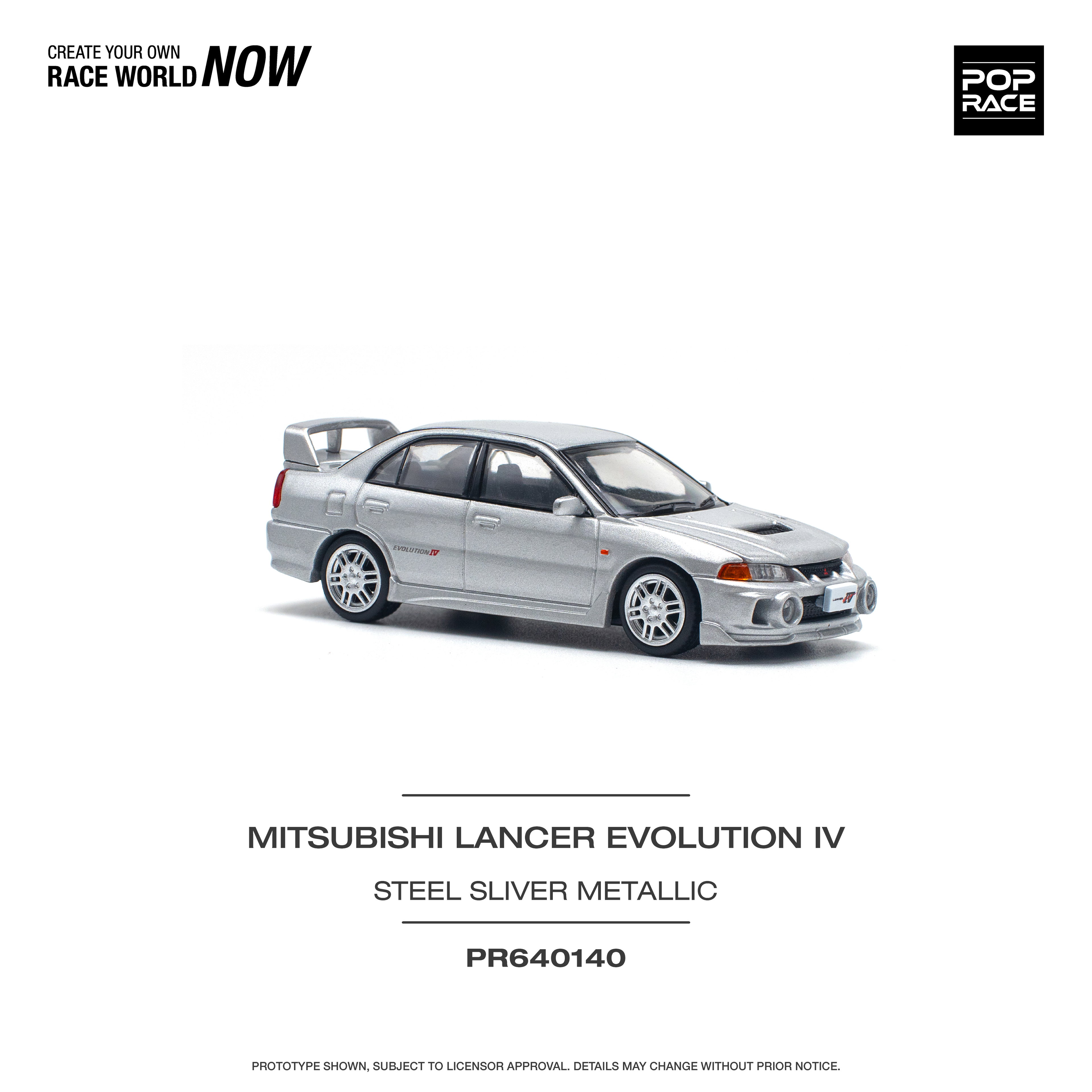 POP RACE MODEL 1/64 MITSUBISHI LANCER EVO 4 - STEEL SILVER_7