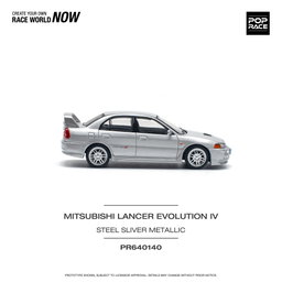 POP RACE MODEL 1/64 MITSUBISHI LANCER EVO 4 - STEEL SILVER