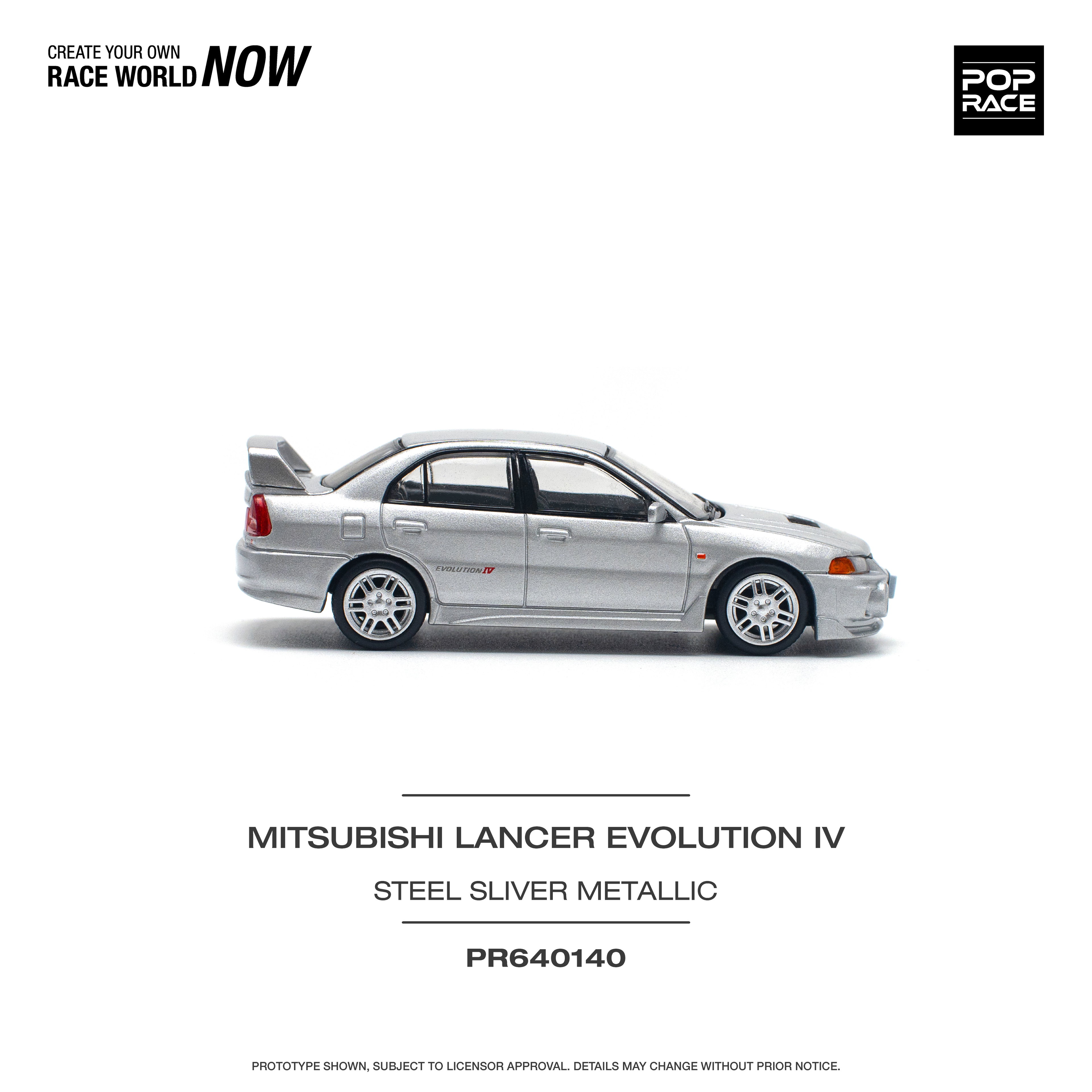 POP RACE MODEL 1/64 MITSUBISHI LANCER EVO 4 - STEEL SILVER_6