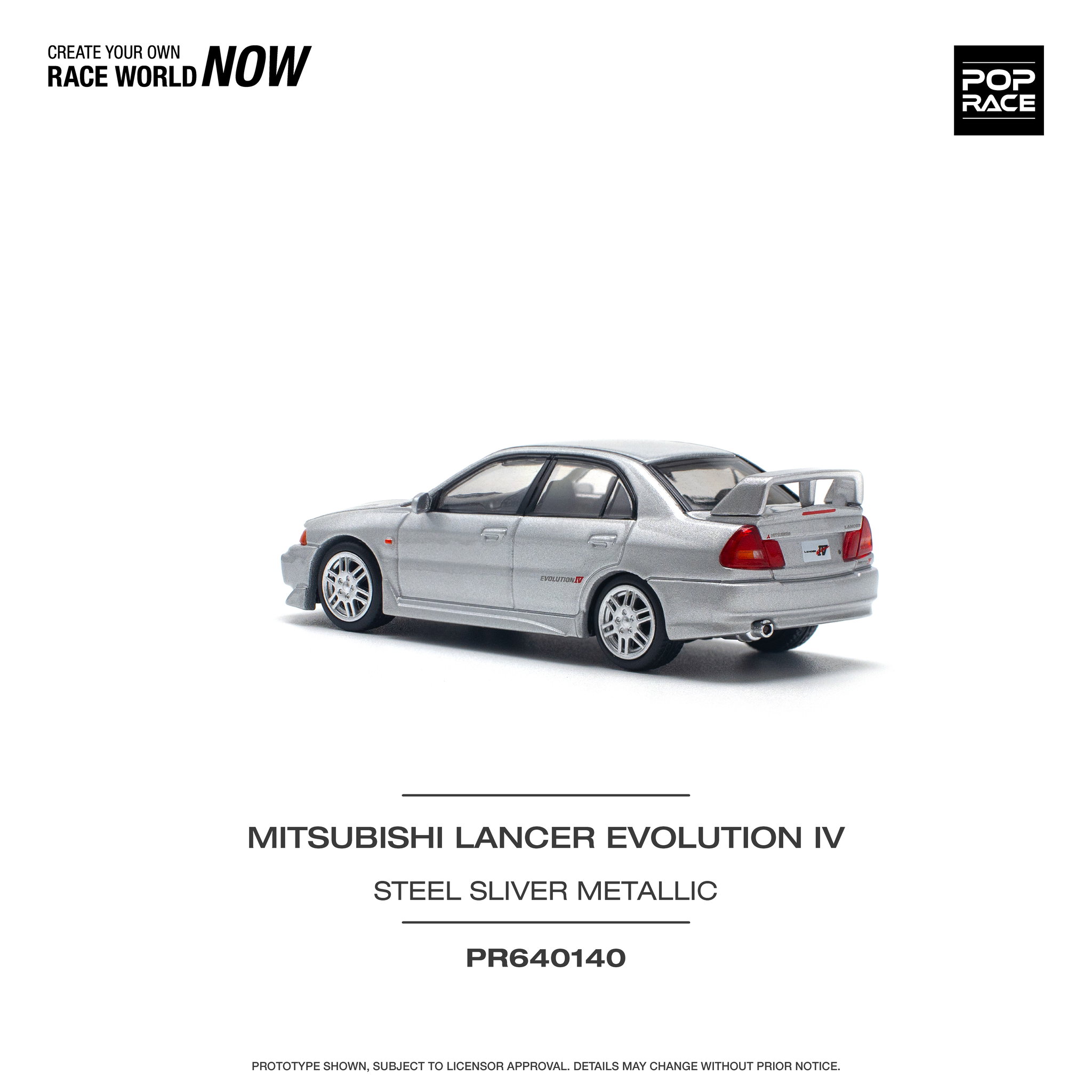 POP RACE MODEL 1/64 MITSUBISHI LANCER EVO 4 - STEEL SILVER_4