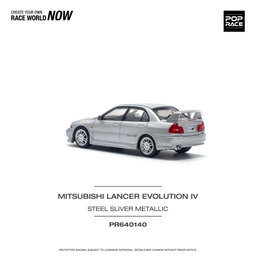 POP RACE MODEL 1/64 MITSUBISHI LANCER EVO 4 - STEEL SILVER