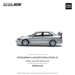 POP RACE MODEL 1/64 MITSUBISHI LANCER EVO 4 - STEEL SILVER
