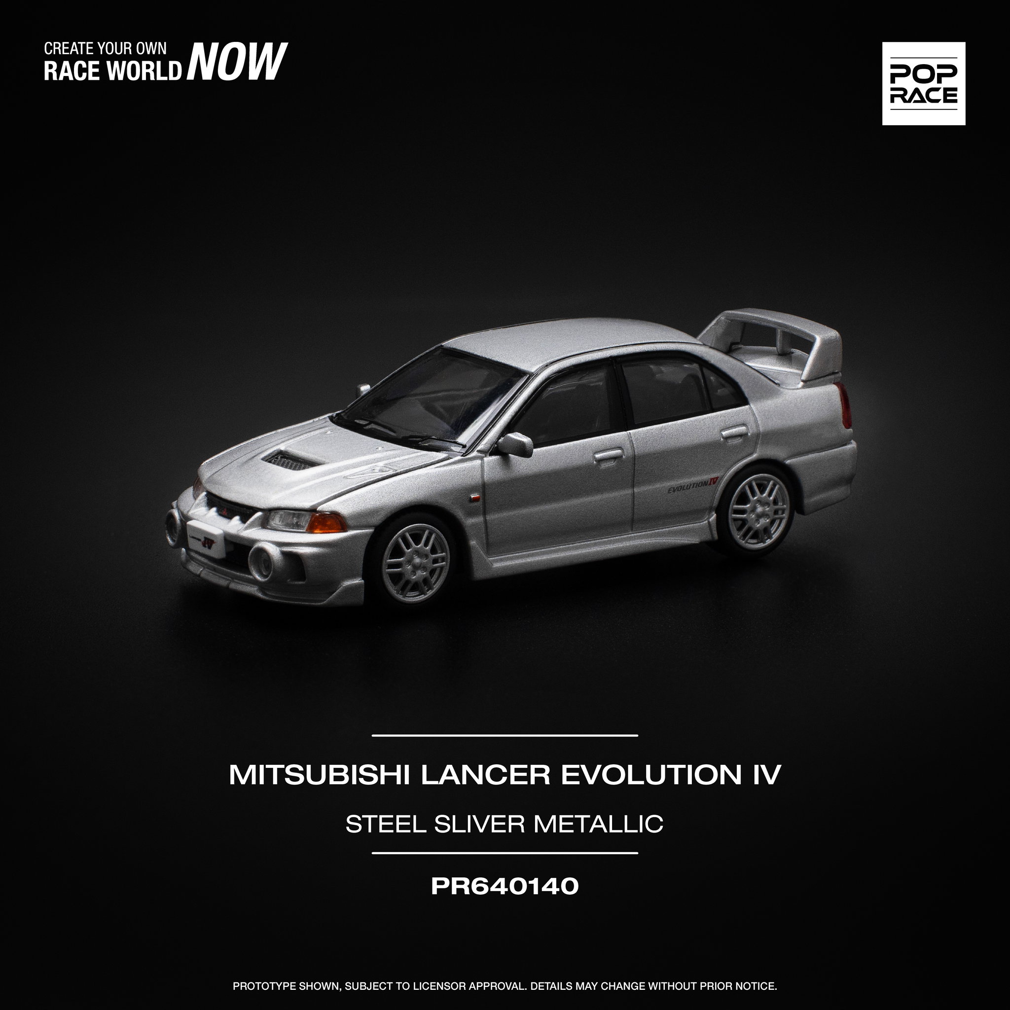 POP RACE MODEL 1/64 MITSUBISHI LANCER EVO 4 - STEEL SILVER_11