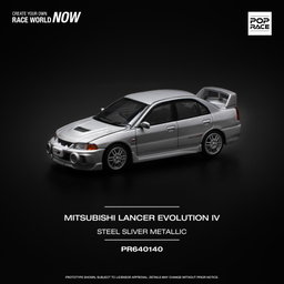 POP RACE MODEL 1/64 MITSUBISHI LANCER EVO 4 - STEEL SILVER