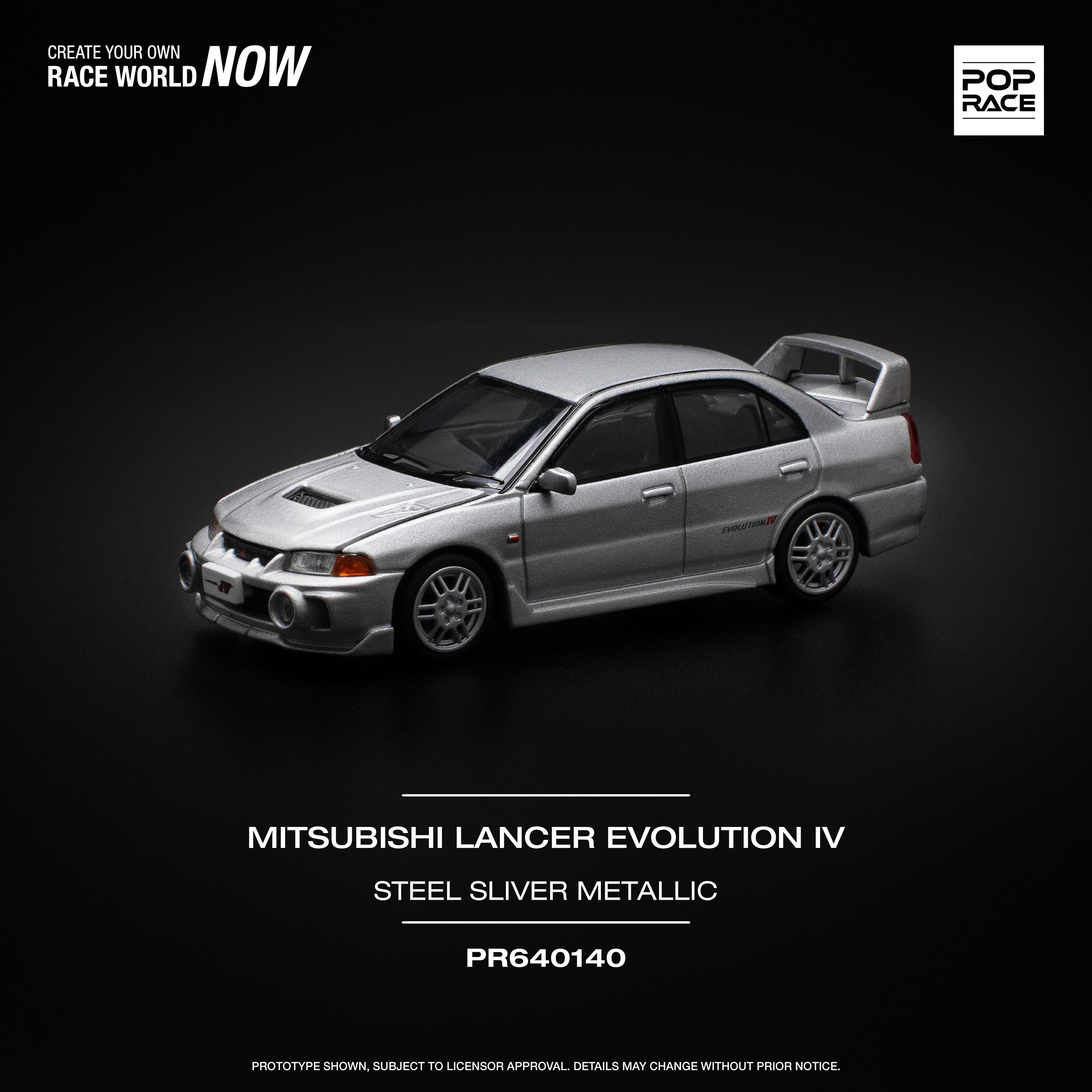 POP RACE MODEL 1/64 MITSUBISHI LANCER EVO 4 - STEEL SILVER_11