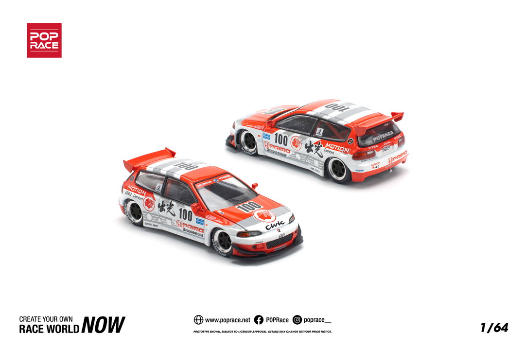POP RACE MODEL 1/64 PANDEM CIVIC EG6 v1.5 IDEMITSU MOTION INFINITE
