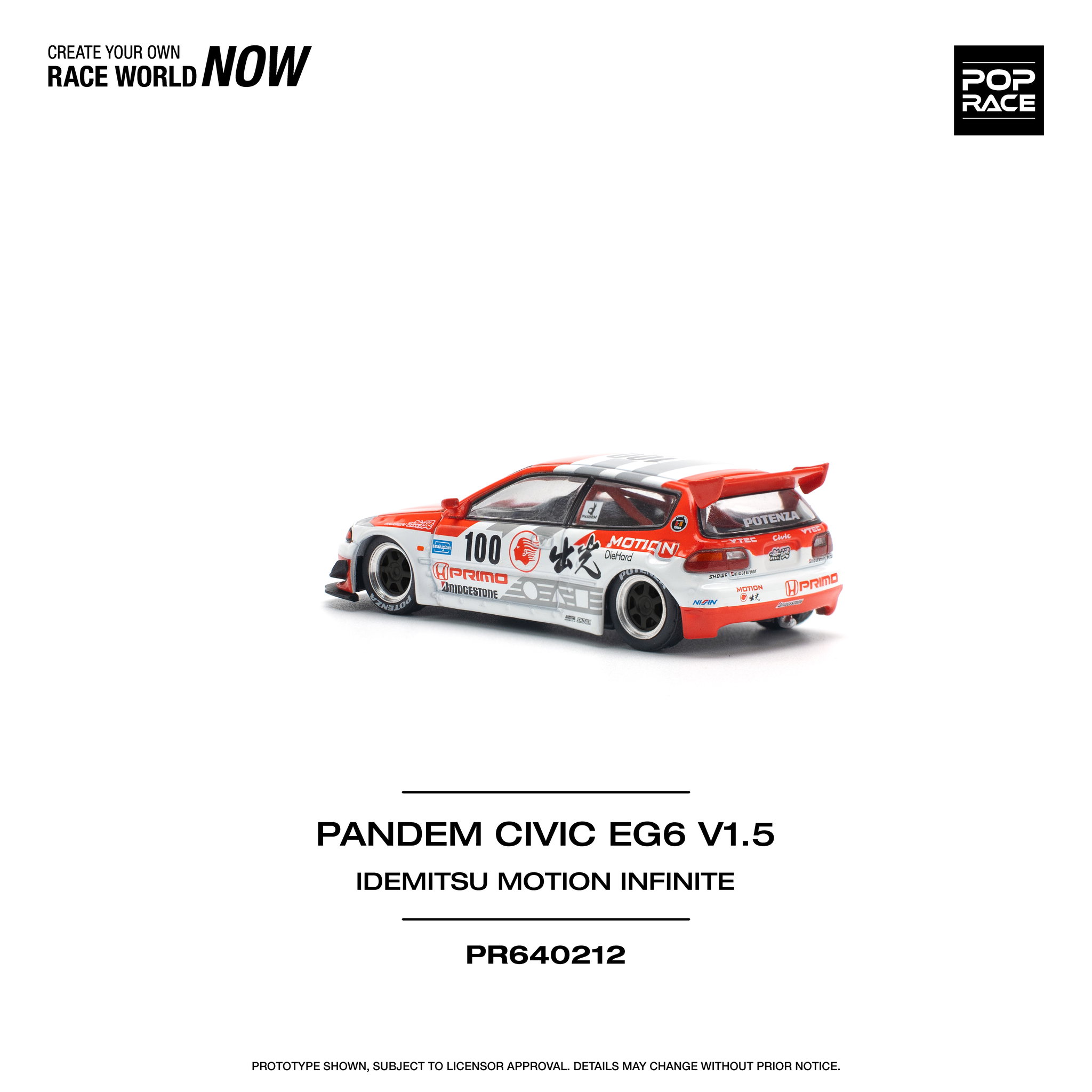 POP RACE MODEL 1/64 PANDEM CIVIC EG6 v1.5 IDEMITSU MOTION INFINITE_8