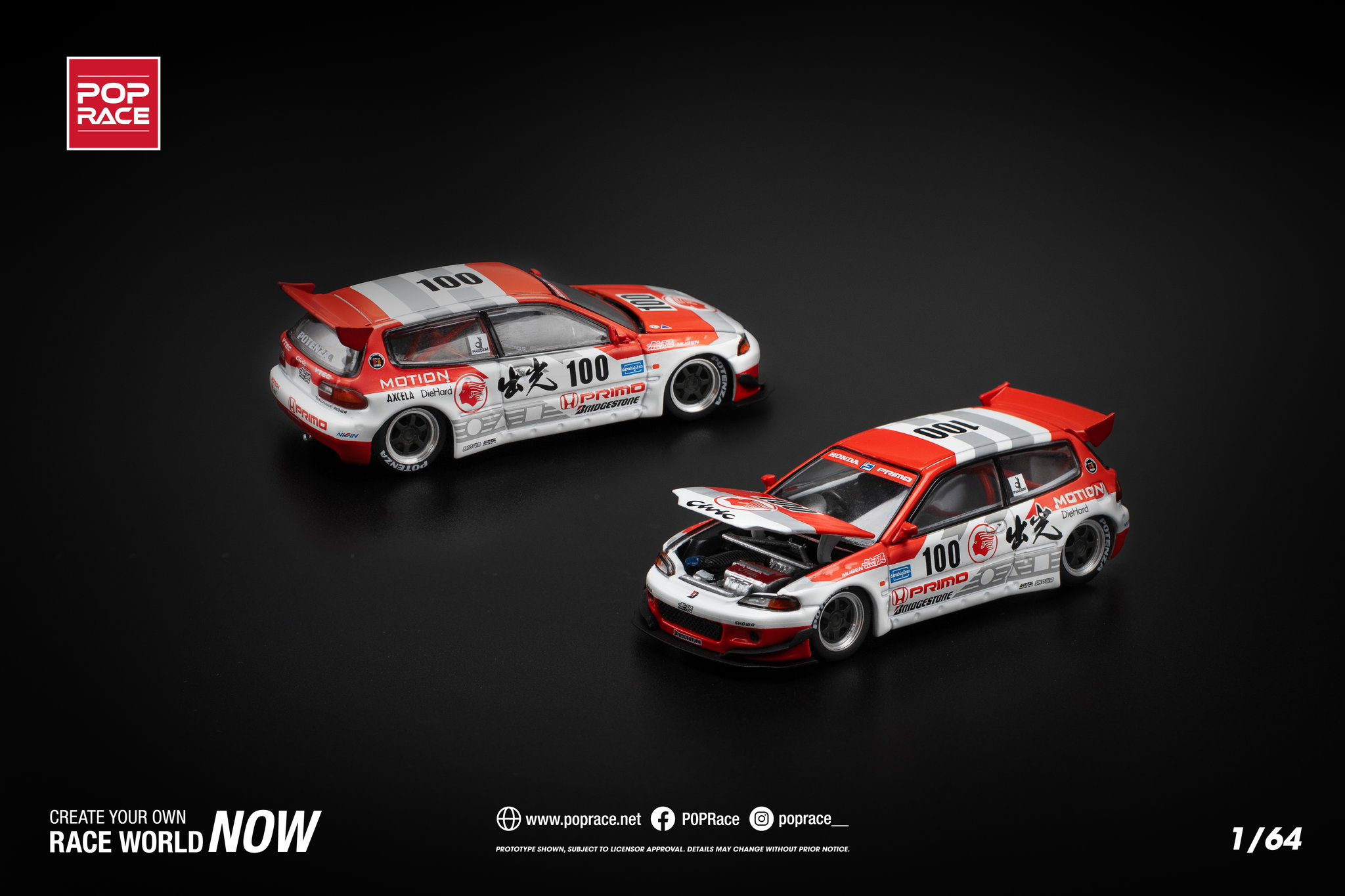 POP RACE MODEL 1/64 PANDEM CIVIC EG6 v1.5 IDEMITSU MOTION INFINITE_2