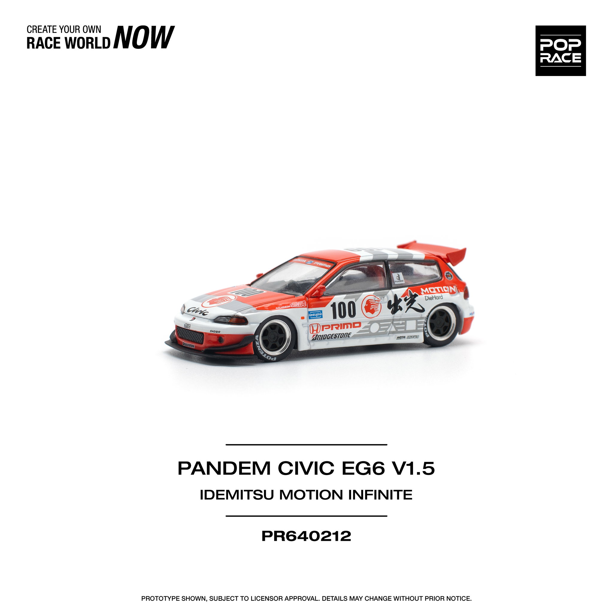 POP RACE MODEL 1/64 PANDEM CIVIC EG6 v1.5 IDEMITSU MOTION INFINITE_6