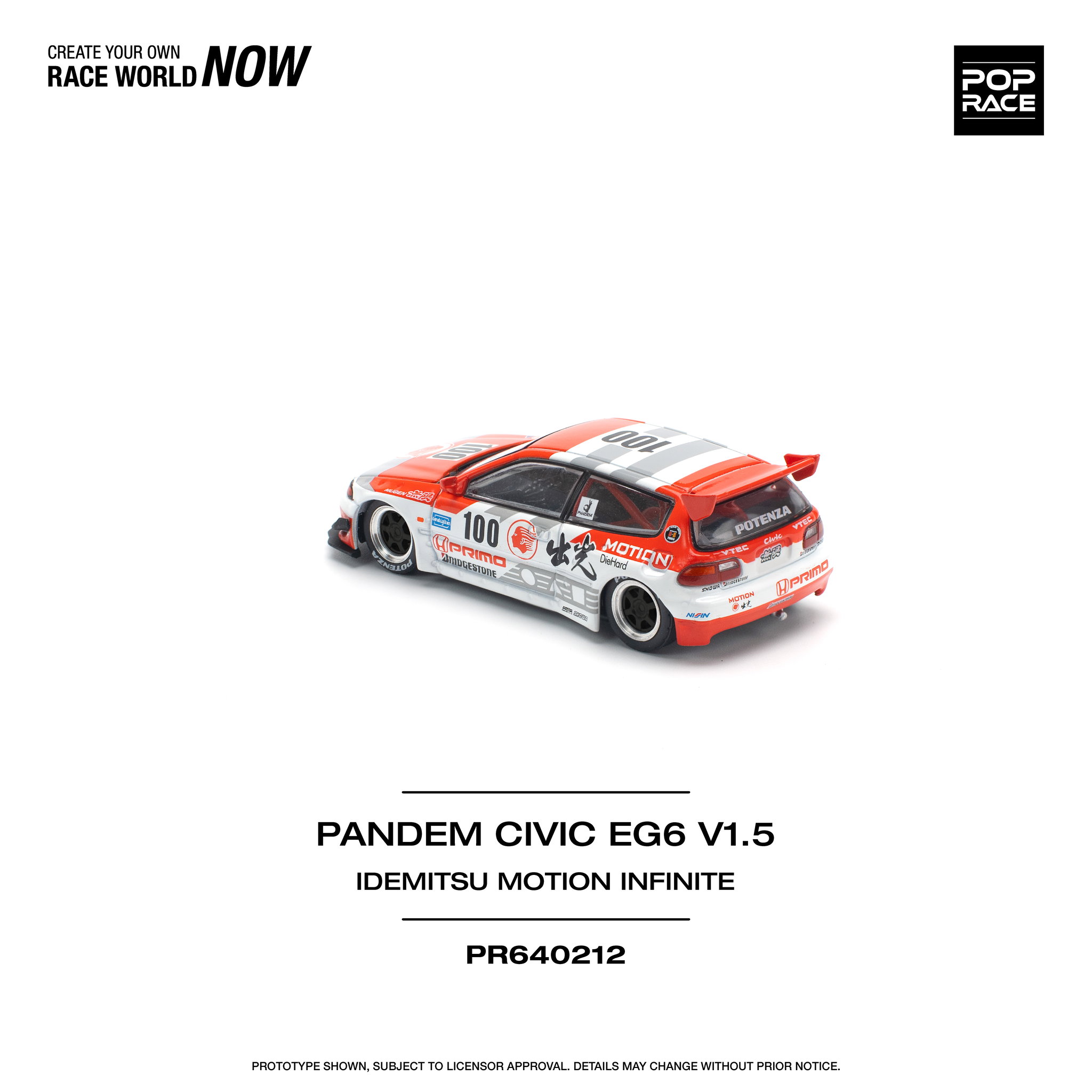 POP RACE MODEL 1/64 PANDEM CIVIC EG6 v1.5 IDEMITSU MOTION INFINITE_9