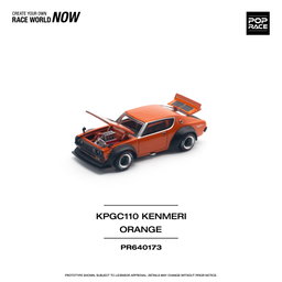 POP RACE MODEL 1/64 SKYLINE GT-R V8 DRIFT (KENMERI) - ORANGE