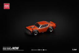 POP RACE MODEL 1/64 SKYLINE GT-R V8 DRIFT (KENMERI) - ORANGE