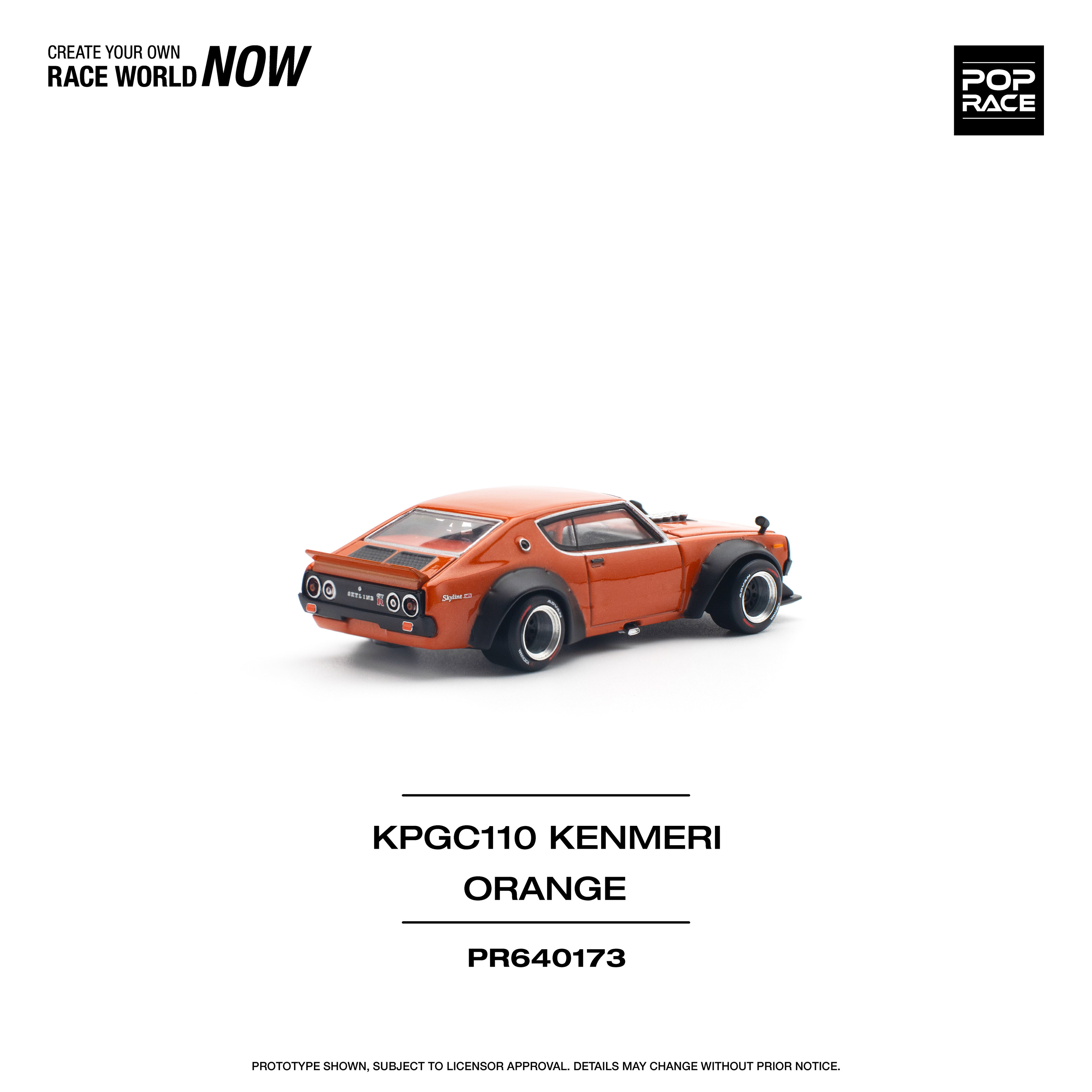 POP RACE MODEL 1/64 SKYLINE GT-R V8 DRIFT (KENMERI) - ORANGE_6
