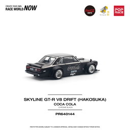 POP RACE MODEL 1/64  SKYLINE GT-R V8 DRIFT (HAKOSUKA) COCA COLA ZERO - BLACK CHROME