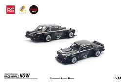 POP RACE MODEL 1/64  SKYLINE GT-R V8 DRIFT (HAKOSUKA) COCA COLA ZERO - BLACK CHROME