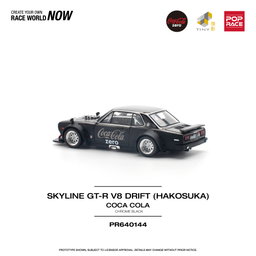 POP RACE MODEL 1/64  SKYLINE GT-R V8 DRIFT (HAKOSUKA) COCA COLA ZERO - BLACK CHROME