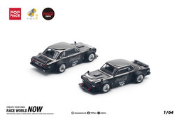 POP RACE MODEL 1/64  SKYLINE GT-R V8 DRIFT (HAKOSUKA) COCA COLA ZERO - BLACK CHROME