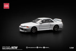 POP RACE MODEL 1/64 NISSAN SKYLINE GT-R R32 - CRYSTAL WHITE