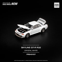 POP RACE MODEL 1/64 NISSAN SKYLINE GT-R R32 - CRYSTAL WHITE